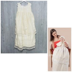 Luca gobby lace christening dress long one size fits most dress Edwardian style